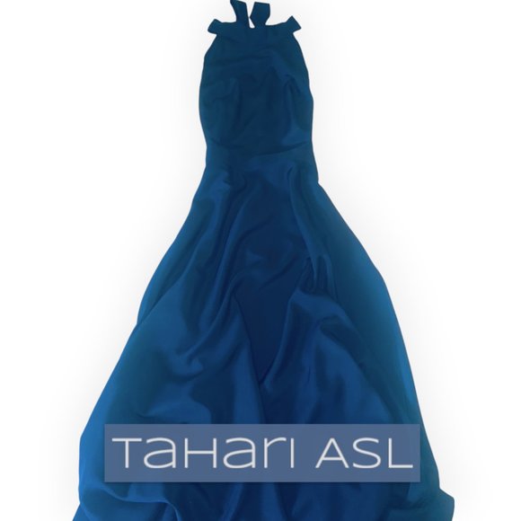 NWT Tahari ASL halter dress, a-line, mid-length, special occasion, Navy, size 10 - Picture 2 of 10